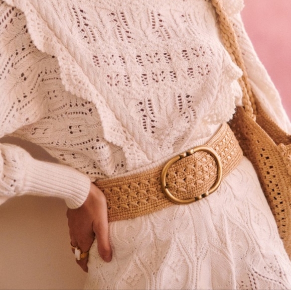 Sezane Accessories - Sezane Fetiche Belt in Natural Raffia size T80 NWT